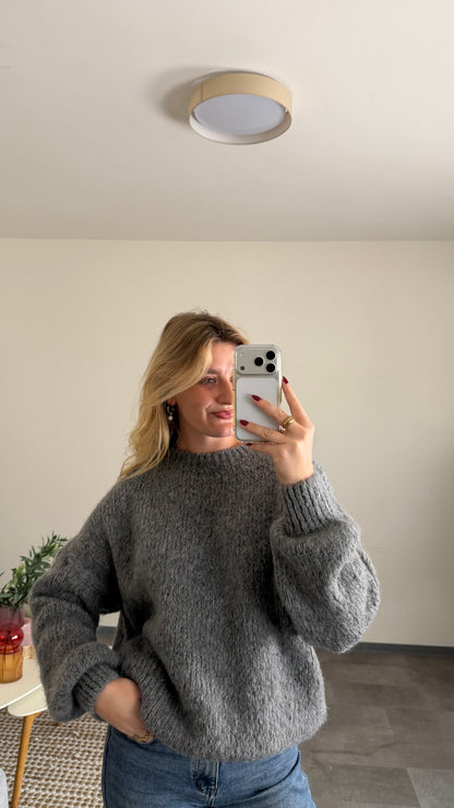 BASIC KNIT PULLOVER GREY