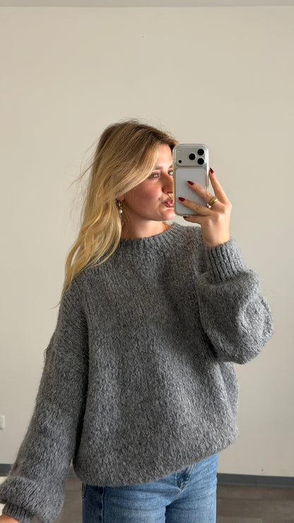 BASIC KNIT PULLOVER GREY