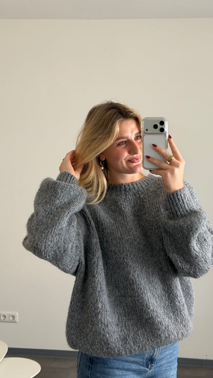 BASIC KNIT PULLOVER GREY