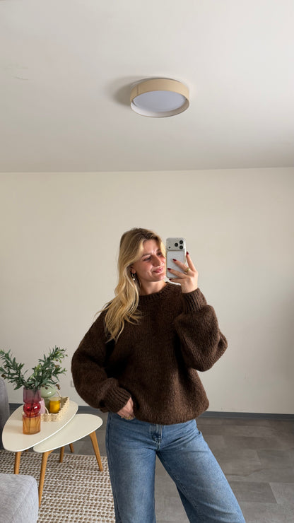 BASIC KNIT PULLOVER CHOCLATE