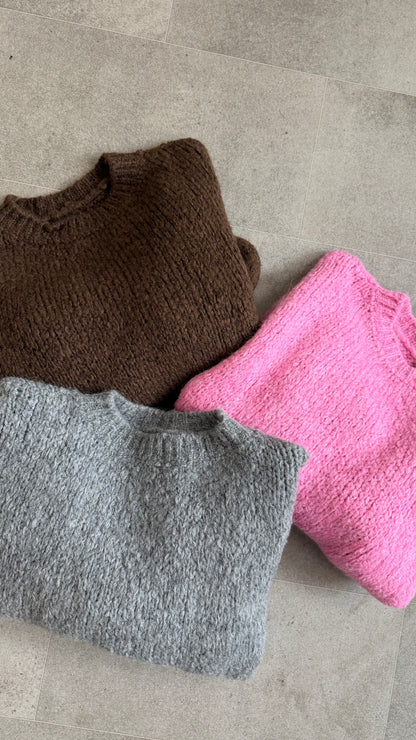 BASIC KNIT PULLOVER GREY