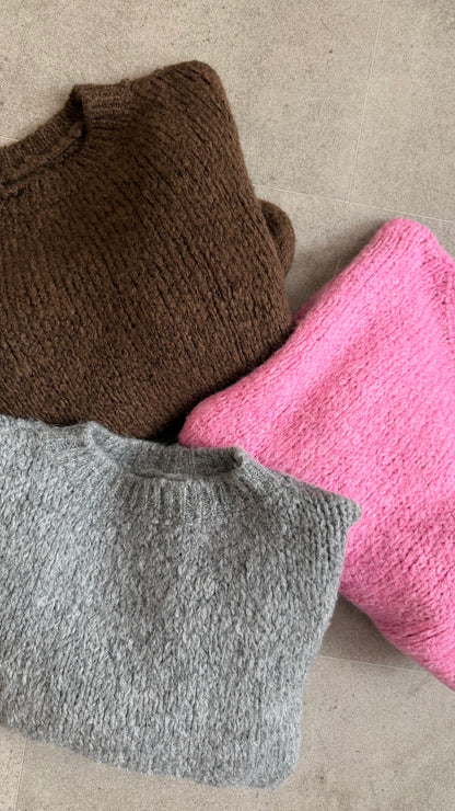 BASIC KNIT PULLOVER PINK