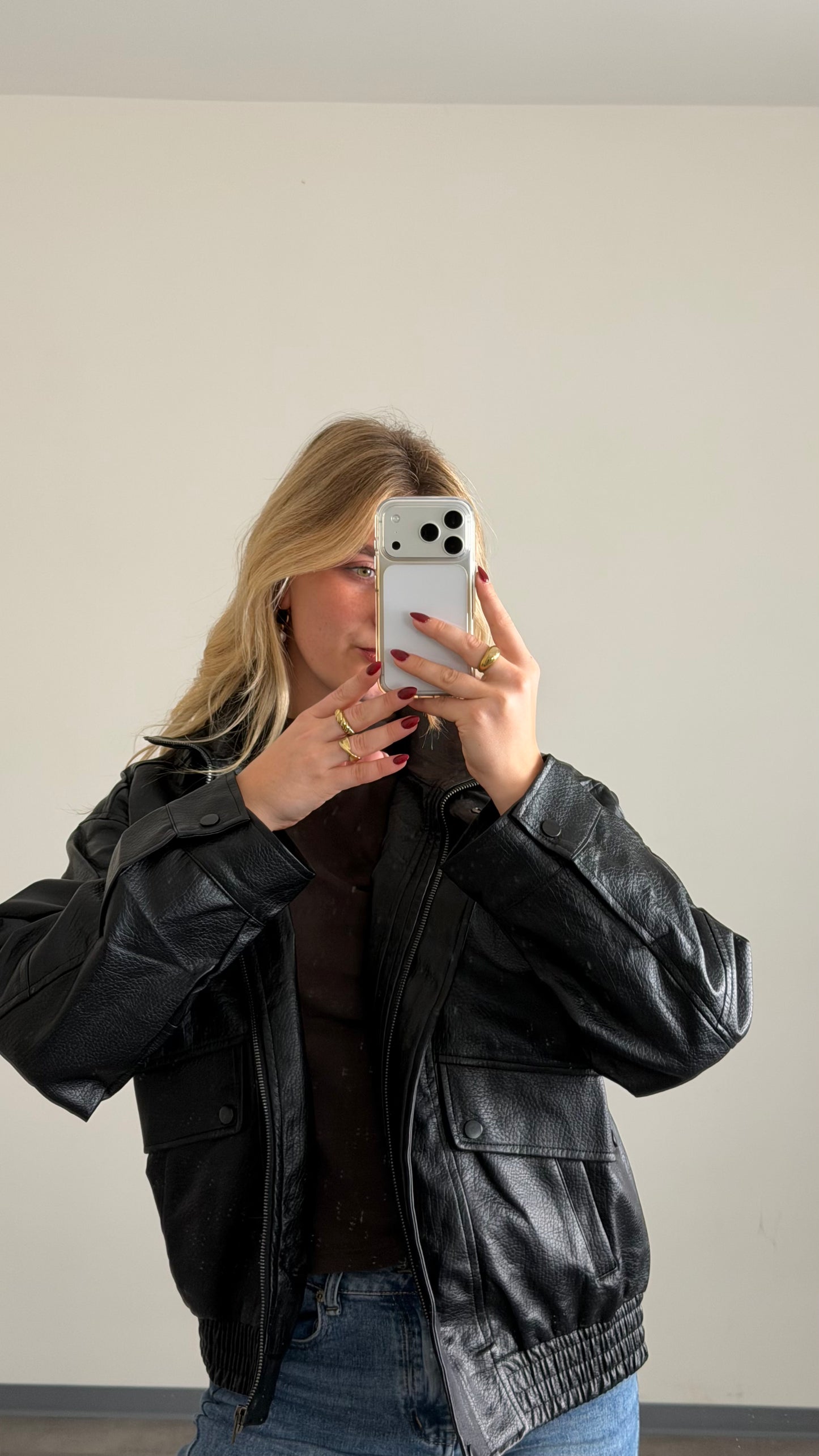 BIKER LEATHER JACKET BLACK