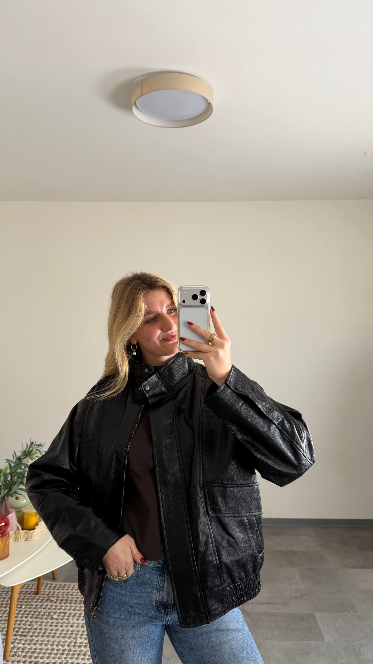 BIKER LEATHER JACKET BLACK