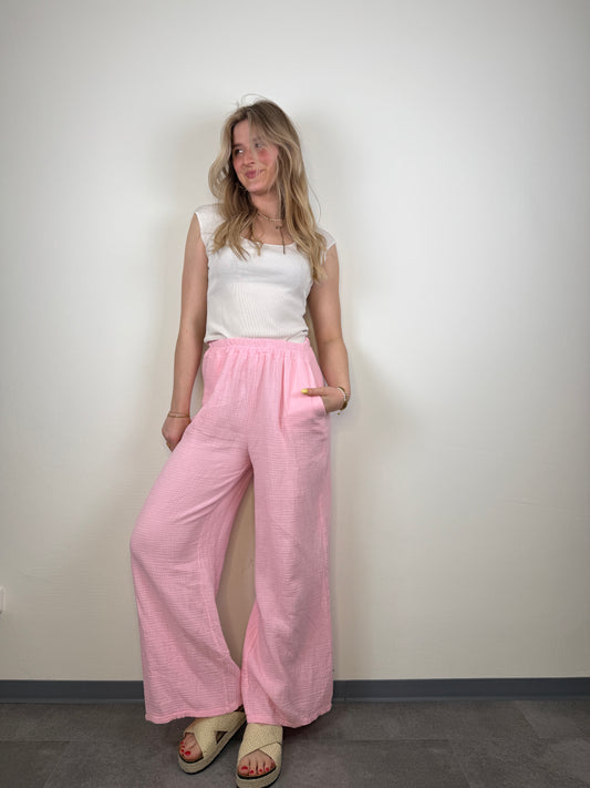 rosa Musselinhose lang