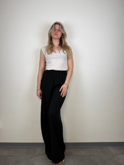 schwarze Musselinhose lang