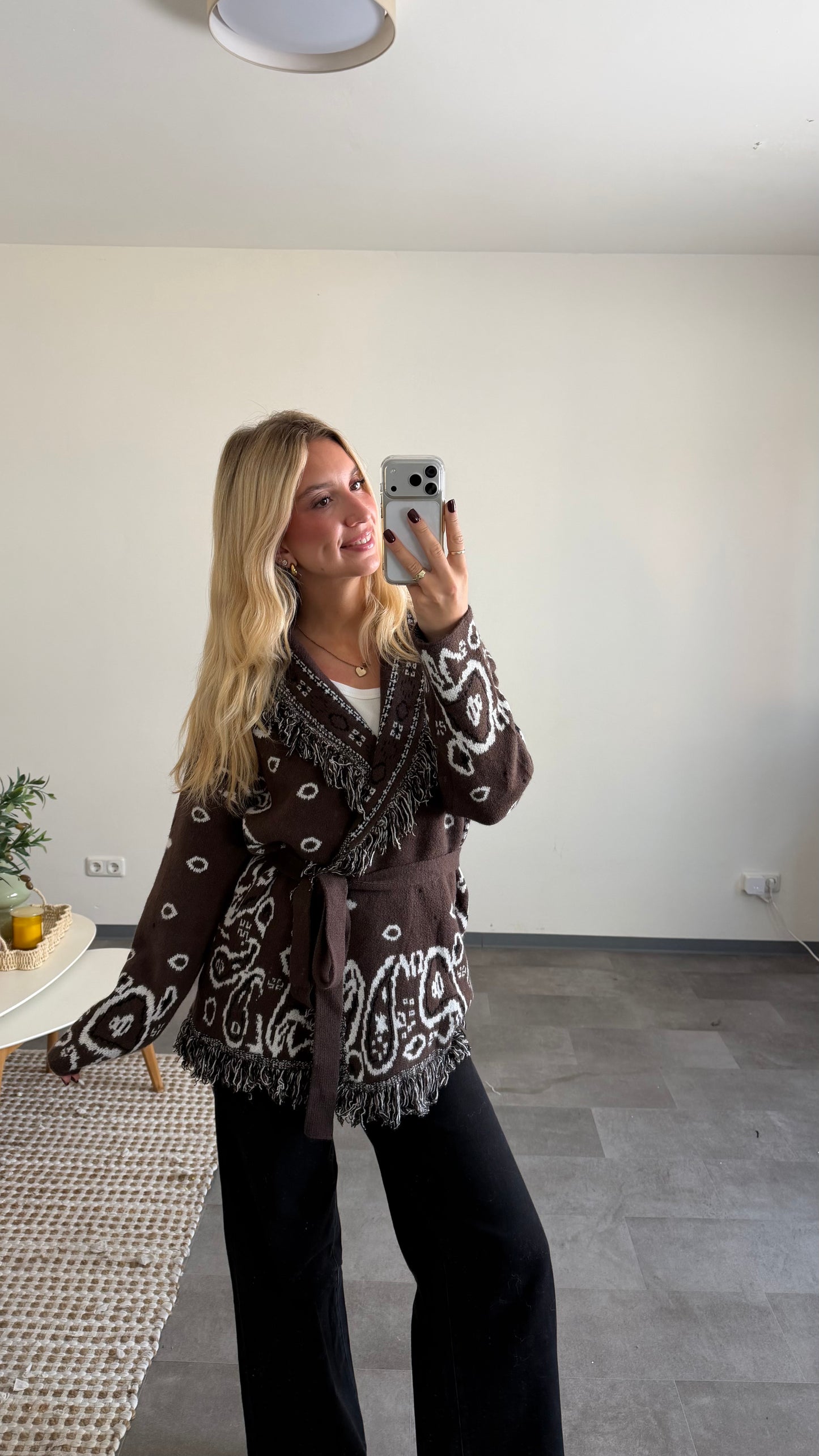 PAISLEY CARDIGAN BROWN MIT FRANSEN