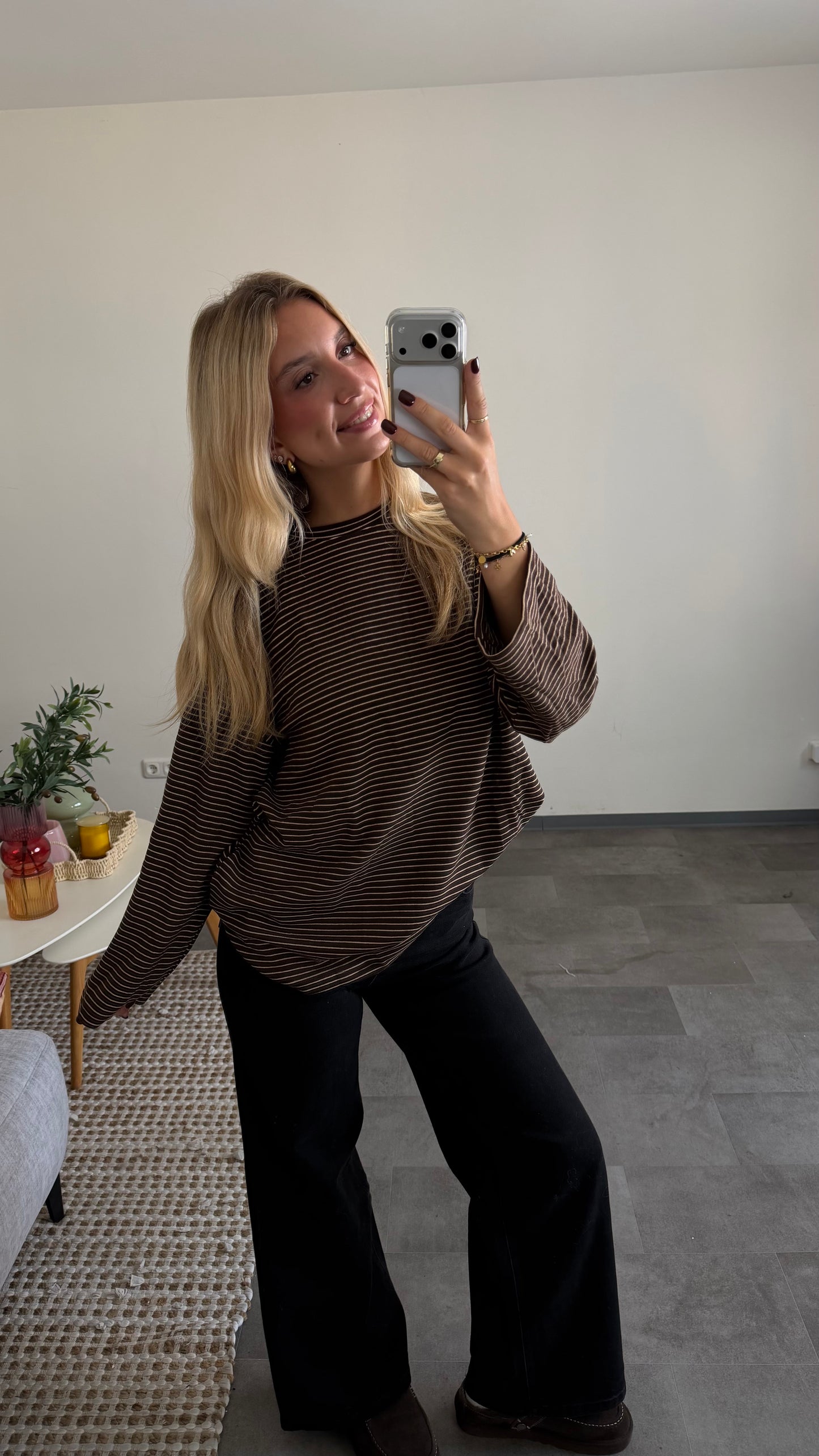 SOFT STRIPED LONGSLEEVE BROWN