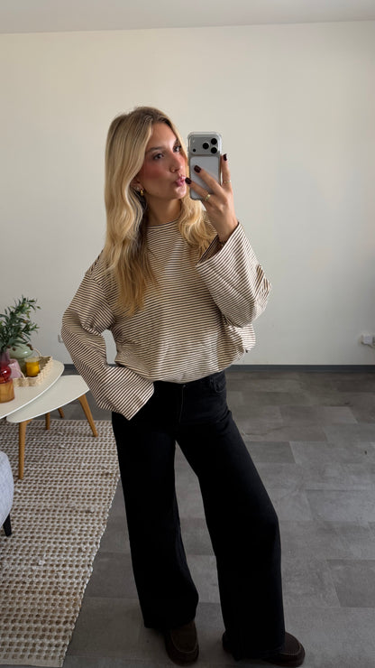 SOFT STRIPED LONGSLEEVE BEIGE
