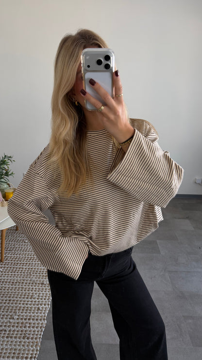 SOFT STRIPED LONGSLEEVE BEIGE