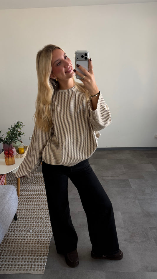 SOFT STRIPED LONGSLEEVE BEIGE