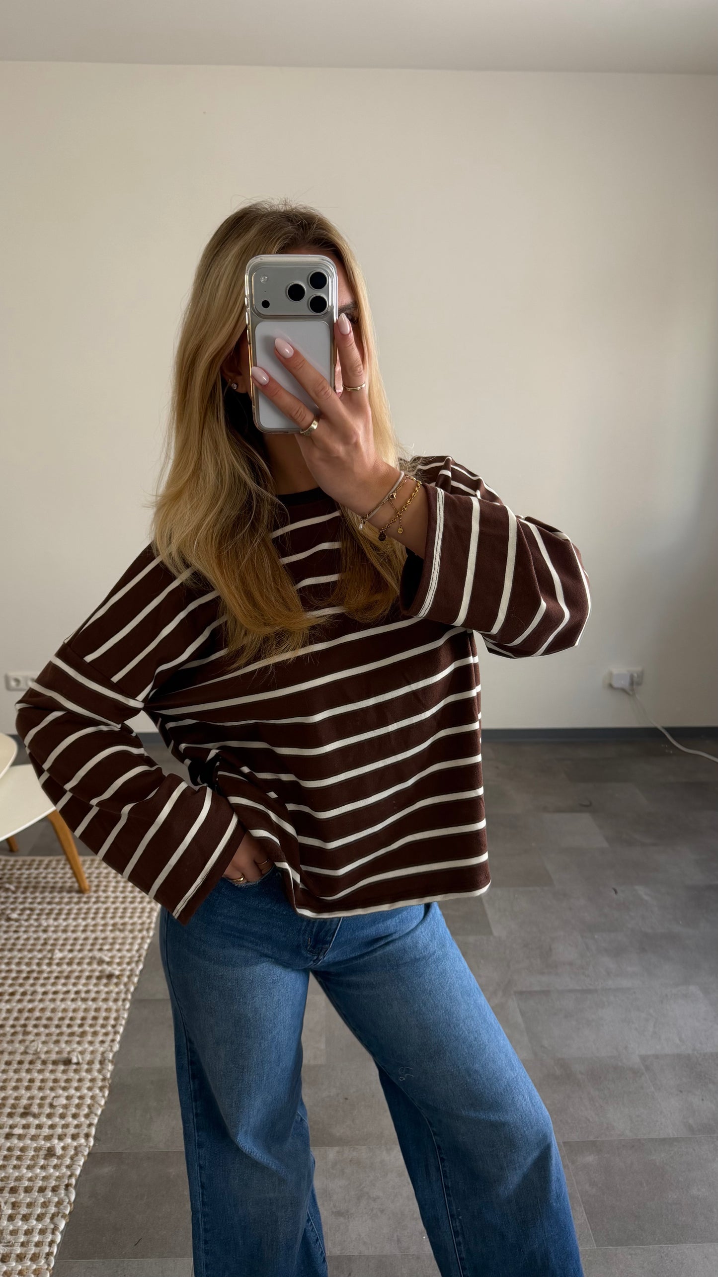 STRIPED LONGSLEEVE CHOCLATE WHITE