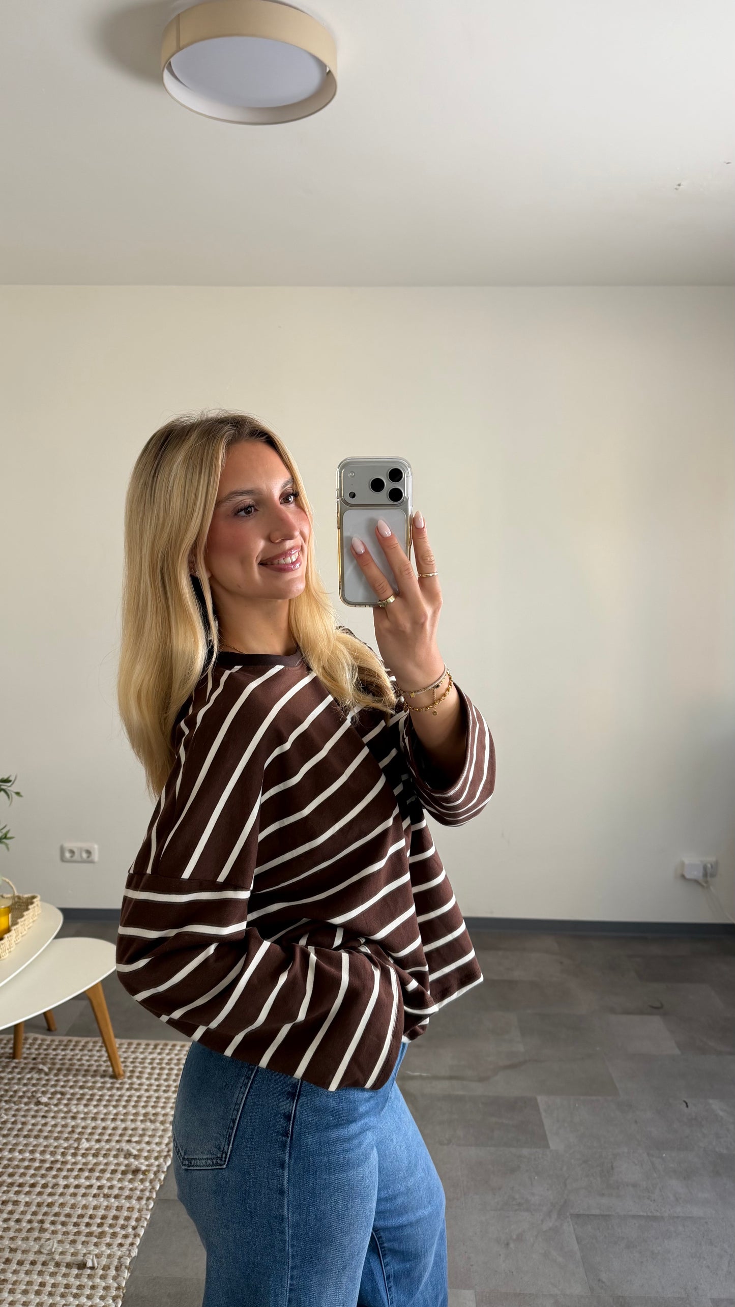 STRIPED LONGSLEEVE CHOCLATE WHITE