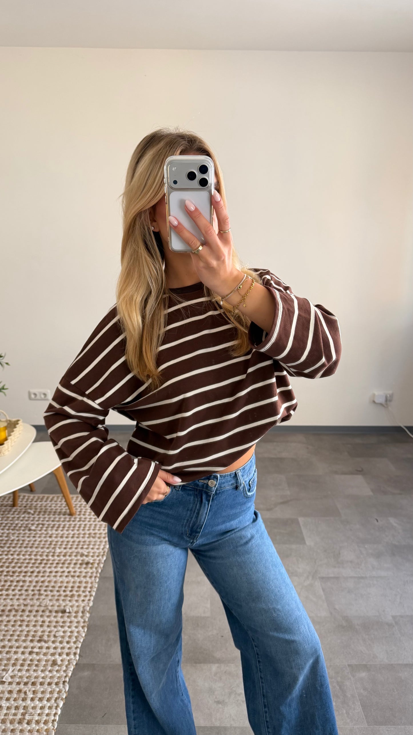STRIPED LONGSLEEVE CHOCLATE WHITE