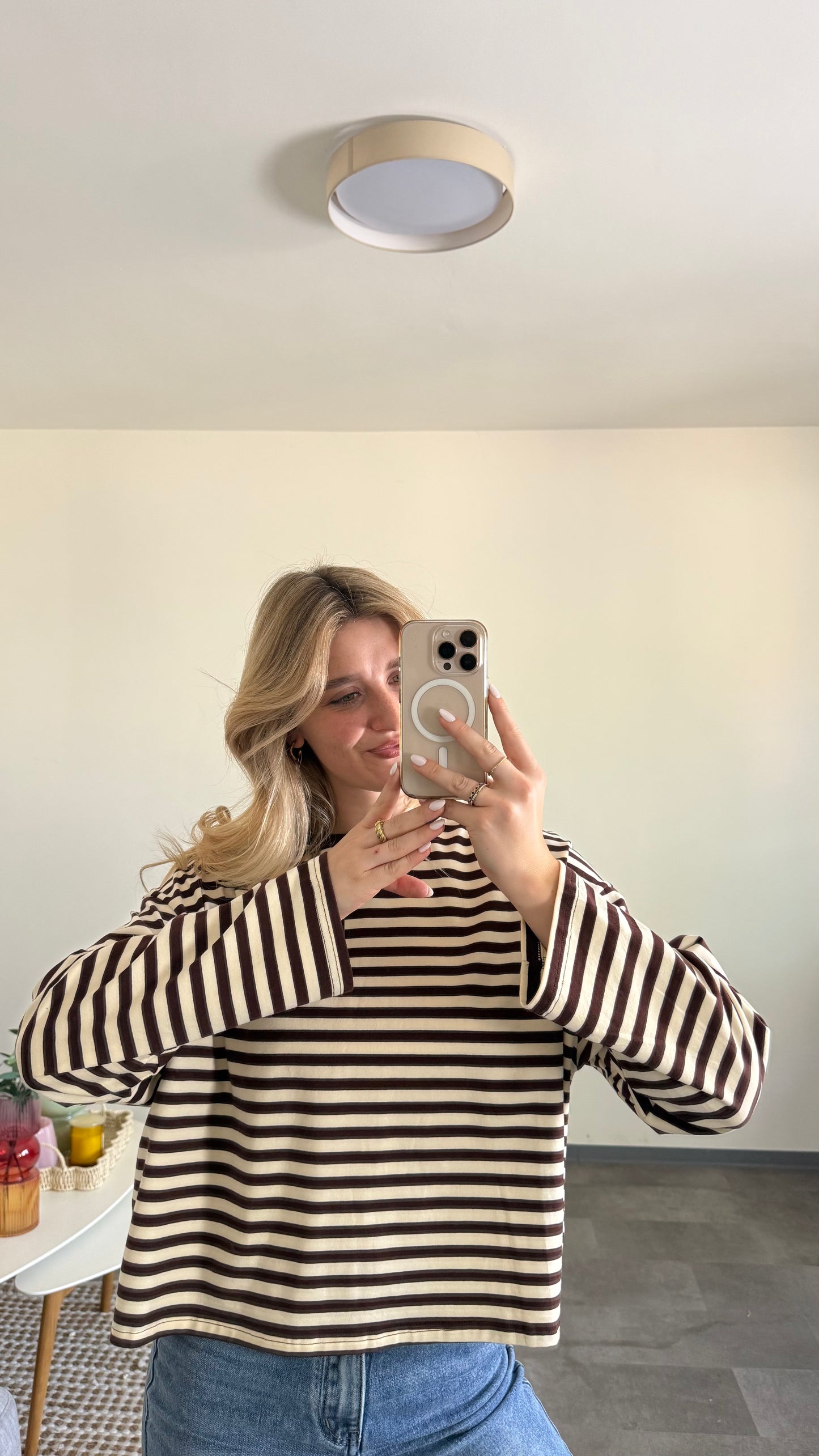 STRIPED LONGSLEEVE BEIGE BROWN