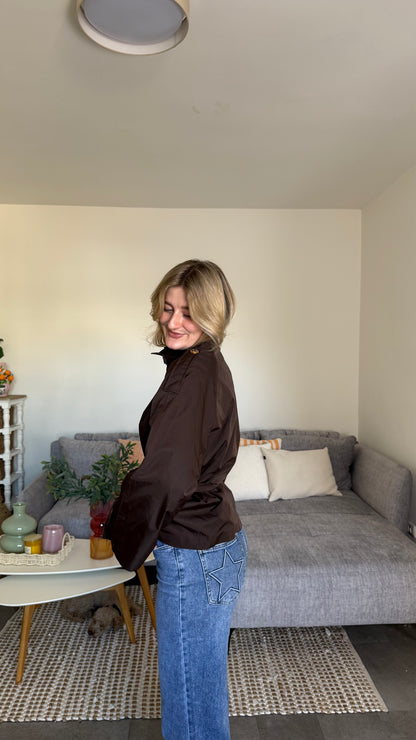 CROP TRENCHCOAT CHOCLATE