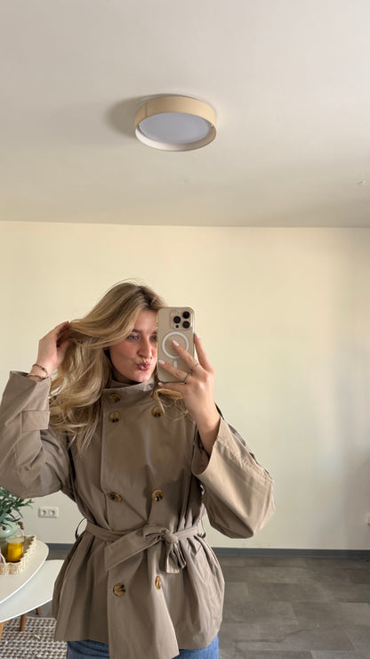 CROP TRENCHCOAT BEIGE