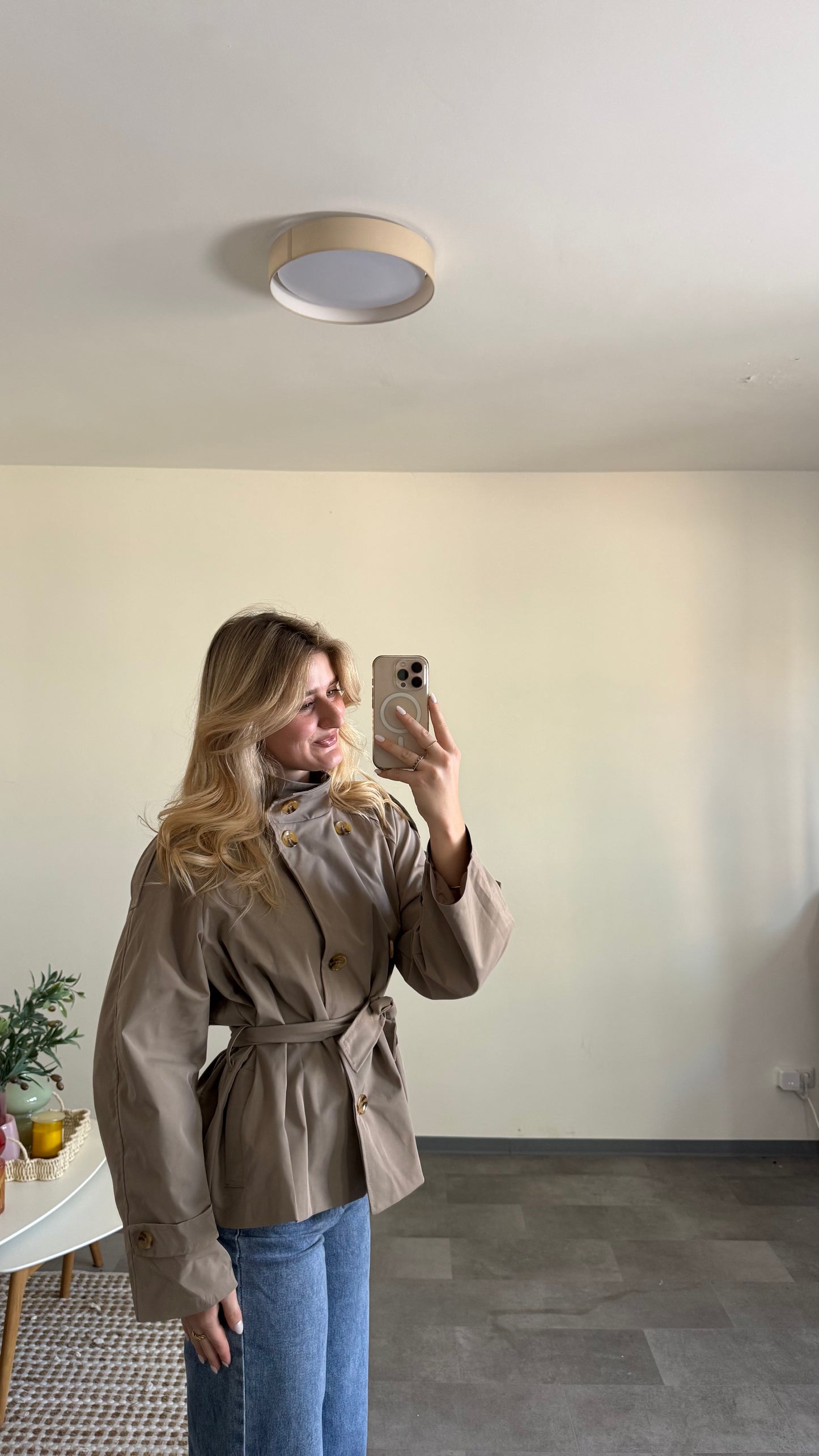 CROP TRENCHCOAT BEIGE