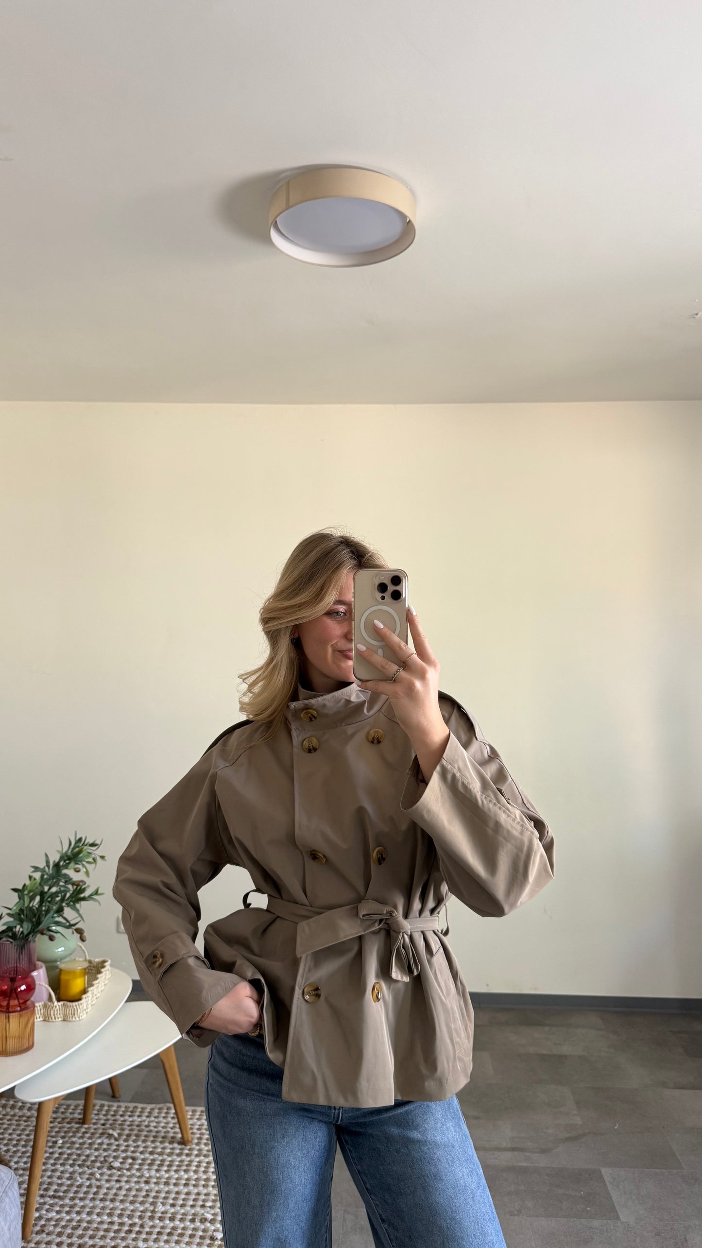 CROP TRENCHCOAT BEIGE