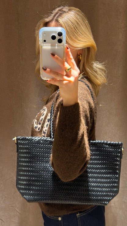 BRAIDED STRAIGT BAG BLACK