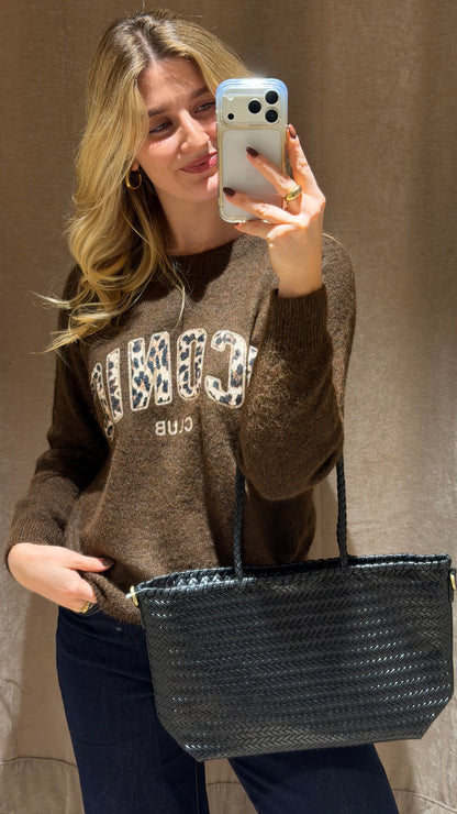 BRAIDED STRAIGT BAG BLACK