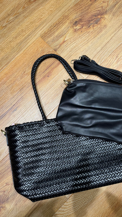 BRAIDED STRAIGT BAG BLACK