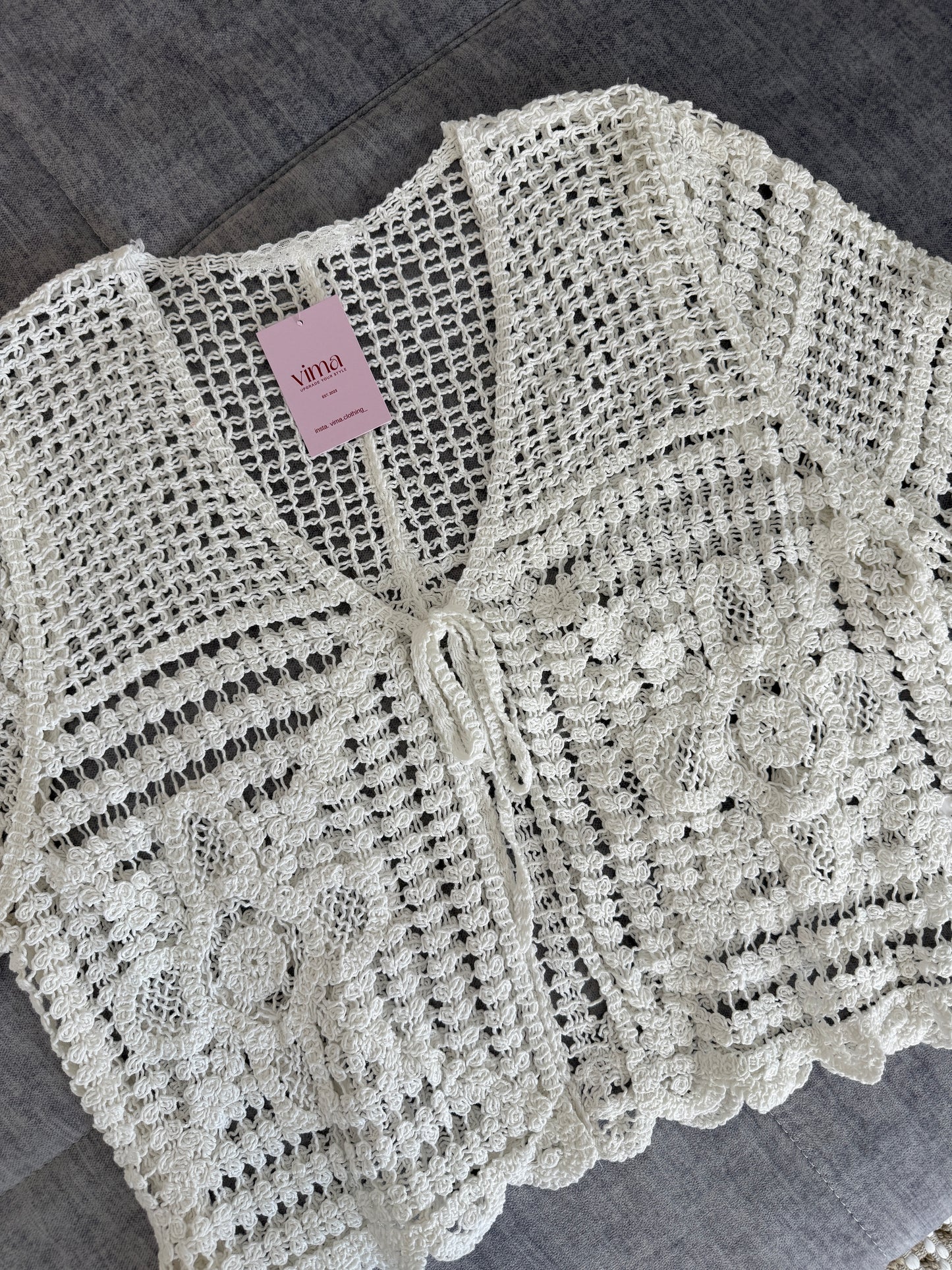 Häkeljacke weiß