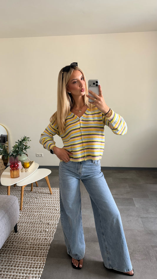 MULTICOLOR STRIPE CARDIGAN